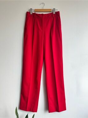 Zara Bright Red Tailored Trousers